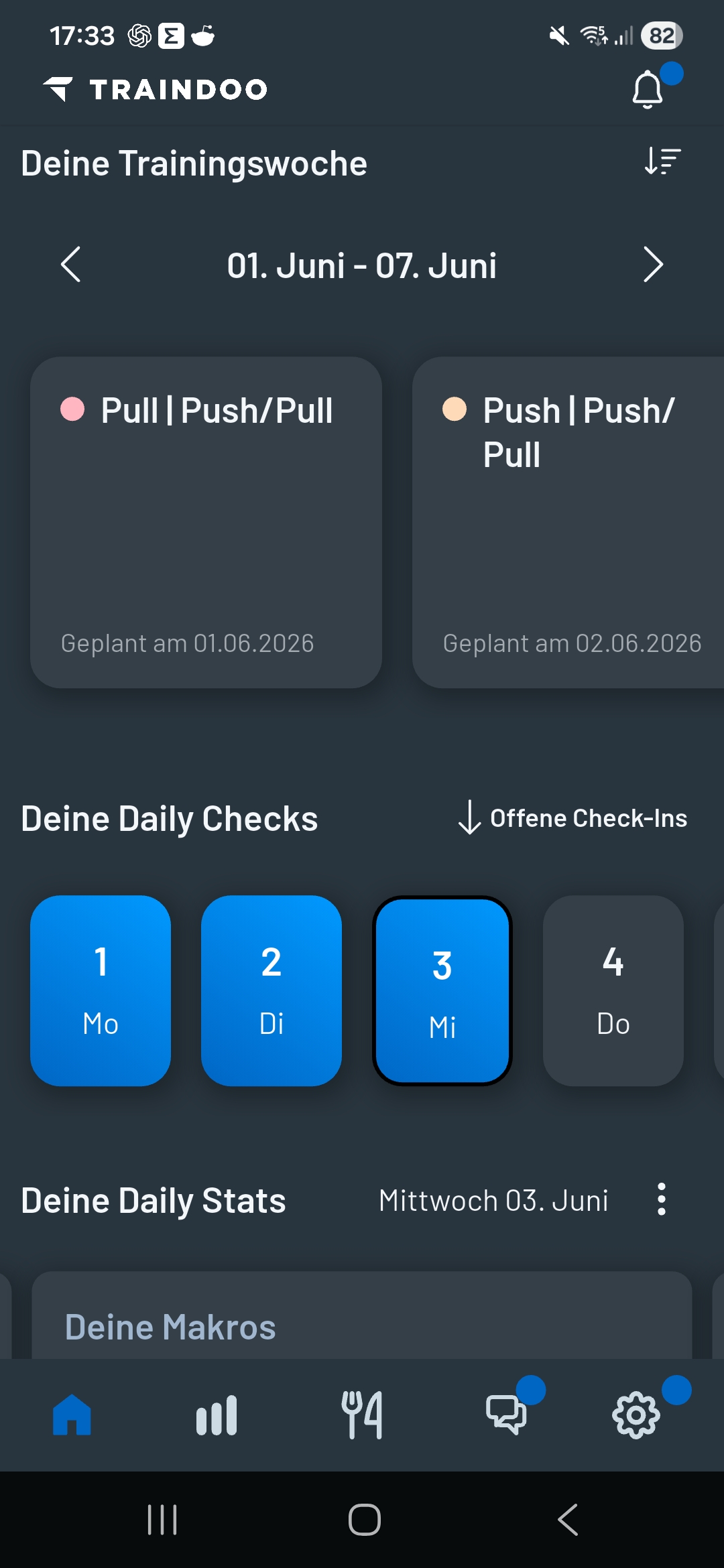 Traindoo App – Deine Trainingswoche
