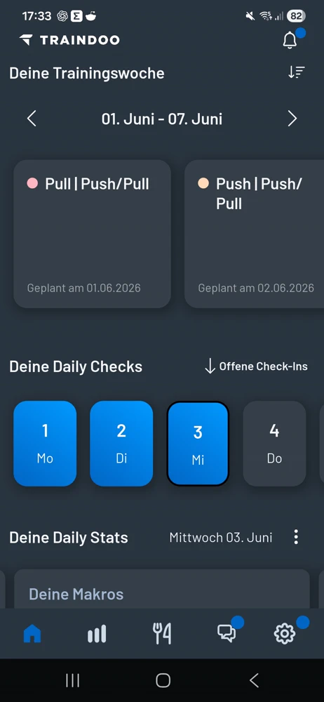 Traindoo App – Deine Trainingswoche