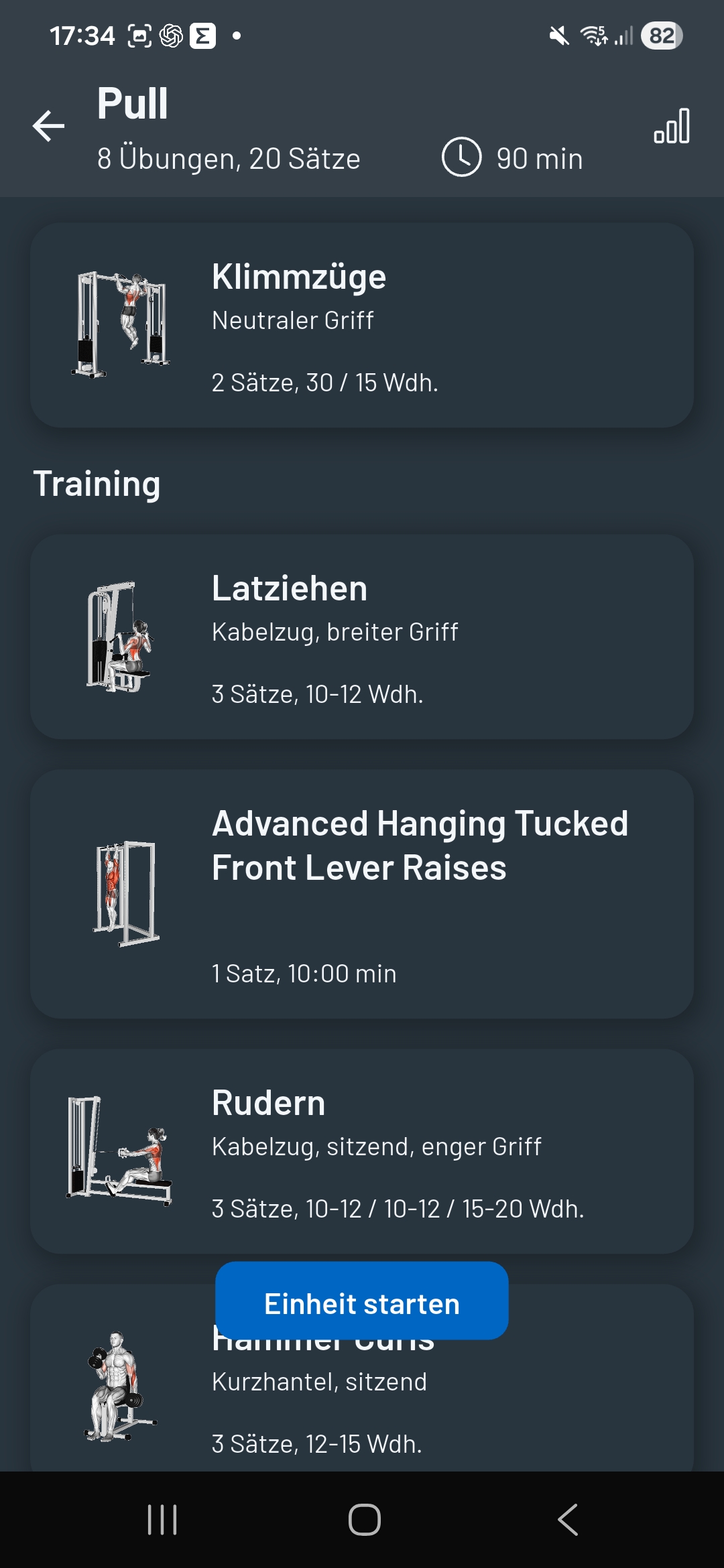 Traindoo App – Trainingsplan Pull